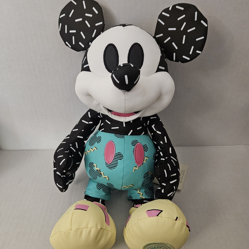 Disney Black and Teal Mickey Mouse Stuffed Animal